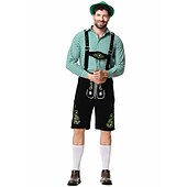 cheap Men-Oktoberfest Lederhosen Shirt Bavarian Bavarian German Wiesn Men's Traditional Style Cloth Blouse Shorts Hat