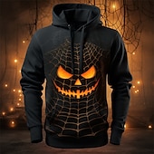 economico felpe 3d da uomo-Per uomo Zucca Stampe astratte Felpa con cappuccio Felpe Felpa Felpa con cappuccio Manica lunga Felpa con cappuccio Con cappuccio Giornaliero Stampa 3D Halloween Per eventi Per uscire Giallo scuro
