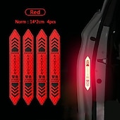 cheap Car Stickers-4 Pcs Car Door Warning Stickers Night Visibility Reflective Tape Door Stickers Decorative Stickers Car Body Reflective Strip Car Accessories