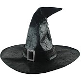 levne Příslušenství-Klobouk čaroděje špičatý a nahromaděný čarodějnický klobouk pro dospělé punkový gotický převlek na Halloween snadné kostýmy na Walpurgis Night