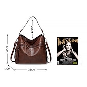 billiga Hand- och toteväskor-Dam Crossbody-väska Tote Axelväska Hoboväska PU läder Utomhus Dagligen Helgdag Dragkedja Stor kapacitet Vattentät Hållbar Ensfärgat Brun fläck Datum rött Svart