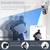 cheap Outdoor IP Network Cameras-2.4G WIFI Security CCTV Camera Dual Len Wireless IP Camera Two-Way Audio Talk Auto Tracking Waterproof Network Camera Digital Zoom Surveillance PTZ Camera