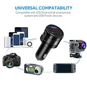 cheap Bluetooth Car Kit/Hands-free-Wireless Bluetooth 5.0 Car FM Transmitter MP3 Music Player AUX Radio Adapter Dual USB Charger Handsfree Car Kits