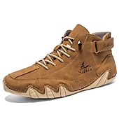 baratos Ténis para Homem-botas masculinas de camurça feitas à mão – tênis elegantes de cano alto com cadarços para uso ao ar livre durável e moderno