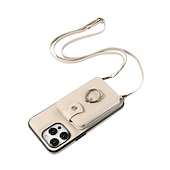 abordables Carcasas iPhone-Funda para iPhone 16 iPhone 15 Pro Max 14 Plus 13 12 11 Pro Max funda de billetera con soporte de anillo y cordón ranura para tarjeta retro TPU metal PU cuero