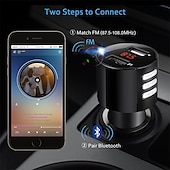 cheap Bluetooth Car Kit/Hands-free-Wireless Bluetooth 5.0 Car FM Transmitter MP3 Music Player AUX Radio Adapter Dual USB Charger Handsfree Car Kits