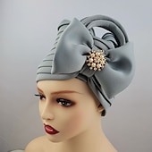 preiswerte Hochzeit Kopfschmuck-Kopfbedeckungen Kopfbedeckung Polyester / Baumwollmischung Schlapphut Turbane Casual Kirche Mit Pure Farbe Muster Kopfschmuck Kopfbedeckung