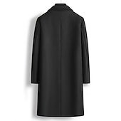 billiga Trenchcoat för män-Herr Vinterkappa Rock Peacoat Utomhus Dagliga kläder Höst vinter Polyester Håller värmen Vattentät Ytterkläder Kläder Mode Streetwear Slät Kavajslag Dubbelknäppt