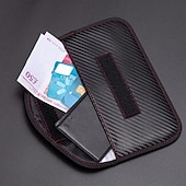 お買い得  カードホルダーとケース-1個のファラデーバッグ（携帯電話用）、車の鍵、RFID信号ブロッキングバッグ、カーボンファイバーケース、プライバシー保護キーフォブ、防追跡・防ハッキングケースブロッカー、クリックできます