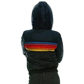 economico Giubbotti in piuma-Per donna Parka Esterno Strada Giornaliero Autunno Inverno Standard Cappotto Standard Antivento Tenere al caldo Contemporaneo Moda Informale Giacca Manica lunga Color Block Strisce Con tasche Zip