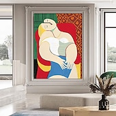 preiswerte Abstrakte Gemälde-Handgemaltes Picasso-Ölgemälde, Picasso-Gemälde, abstraktes figuratives Wandkunstbild, handgefertigtes Gemälde, Kunstwerk für Heimdekoration, Wohnzimmer, Schlafzimmer, gerollte Leinwand, ohne Rahmen