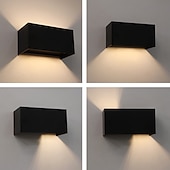 abordables luces de pared al aire libre-Lámpara LED de pared para exteriores, 12/24w, con sensor de movimiento, control de luz impermeable ip65, adecuada para baño, garaje, valla, terraza, patio, 110-240v