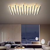 cheap Ceiling Lights-Rectangular Geometric LED Ceiling Lamp 12/15 Head Dimmable Chandelier for Bedroom Livingroom,Dimmable Flush Mount Ceiling Light,Modern Linear LED Ceiling Lights Fixture-Wave 110-240V