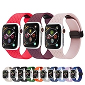 baratos Pulseiras de Apple Watch-Pulseira Esportiva Compatível com Pulseira Apple Watch 38mm 40mm 41mm 42mm 44mm 45mm 49mm Elástico Áspero Fecho Magnético Silicone pulseira de substituição para iwatch Ultra 2 Series 9 8 7 SE 6 5 4 3