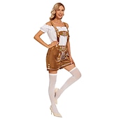 levne lederhosen-předvečer Všech svatých Plesová maškaráda Oktoberfest Halenka / košile Cosplay kostým Maškarní cosplay němčina Mnichov Louky Dámské Karneval Výkon předvečer Všech svatých Tradiční Styl Tkanina Vrchn