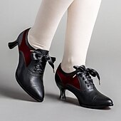 ieftine Oxfords de Damă-Pentru femei Pantofi pumps Sandale Oxfords Bullock Pantofi Mărime Plus Size Pantofi de epocă Petrecere Zilnic Elimina Toc Mic Elegant Epocă Modă Imitație Piele Roșu Închis Negru Alb