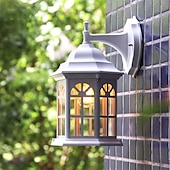 cheap Outdoor Wall Lights-LED Wall Sconce Lighting Fixture Antique Wall Sconce Lantern External Waterproof IP65 Rustproof Aluminum Glass Lantern Wall Lamp Lantern Courtyard Garden Balcony Villa Decorative Lights 110-240V