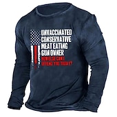 voordelige patriottisch-Veterans Day Mannen Patriot Patriottische Veteraan Nationale Vlag T-shirt 100% Katoen Lange Mouw Grafisch Shirt Zwart Donkerblauw Grijs Comfortabele Tee Sport Buiten Vakantie Mode Ontwerper