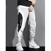 economico Pantaloni della tuta-Per uomo Pantaloni della tuta Jogging Pantaloni Tasche A cordoncino Vita elastica Liscio Comfort Traspirante Esterno Giornaliero Per uscire Di tendenza Informale Nero Bianco