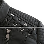 abordables Vestes en simili cuir-Veste en simili cuir pour femme veste de motard automne imperméable coupe-vent manteau hiver fermeture éclair revers vêtements d&#039;extérieur modernes à manches longues vacances causales