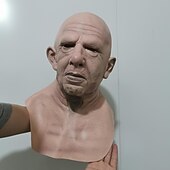 billiga Halloweenmask och rekvisita-halloween mask realistisk gammal man mask läskig mänsklig latex mask, skrämmande skrynkla mask halloween cosplay kostym mask fest rekvisita