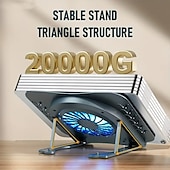 cheap Stands &amp; Cooling Pads-Laptop Stand With Cooling Fan Foldable Laptop Radiator And Holder Cooling Pad Bracket With Silent Fan For Macbook Tablet Notebook Stand Table For Laptop Accessories