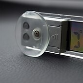 preiswerte Frontscheiben-Anzeigen-Starfire 2-in-1-Autouhr, LCD-Digitalthermometer, Saugnapfuhr, transparent, mit 1 AG10-Knopfzelle