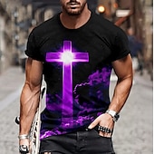 olcso Hit pólók-Férfi Rövid ujjú póló 3D nyomtatás Terített nyak Ing Alkalmi Mély bíbor Heather Grey Fekete Nyár Ruházat Szabályos S M L XL XXL XXXL