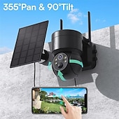 economico Videocamere di sorveglianza per esterni-ricarica solare impermeabile telecamera di sorveglianza di sicurezza IP esterna senza fili wifi telecamera ptz speed dome cctv visione notturna a colori rilevamento del movimento batterie di grandi
