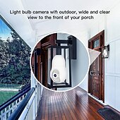 cheap Indoor IP Network Cameras-1080P HD Wireless WiFi Bulb Camera 2MP Light Socket IP Camera for Home Security Recording Indoor&amp;Outdoor Two Way Audio PTZ Camera Baby Monitor with Night Vision Motion Tracking Auto Tracking