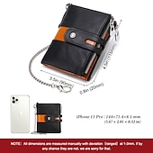 economico porta carte e custodie-Portafoglio con cerniera in pelle bovina 100% portacarte ID con blocco RFID portamonete
