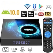 preiswerte TV-Boxen-T95 Smart-TV-Box Android 10 unterstützt 6K 30fps YouTube Google Play Google Sprachassistent Lemfo 2.4g &amp; 5G WLAN Bluetooth 6K 16G 32GB 64GB 4K Quad Core Set-Top-Box Mediaplayer