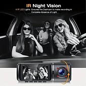 cheap Car DVR-3 Cameras Lens 2.5In Car DVR Dash Cam HD Dash Camera Three Way Lens Video Recorder 1080P Black Box Cycle Dashcam Camcorder