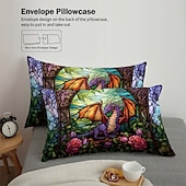 voordelige Dekbedovertreksets-2pcs/3pcs retro retro abstract vuurdraakpatroon bedset dekbedovertrek lichtgewicht en zacht geschikt voor volwassenen en kinderen groot bed klein bedset