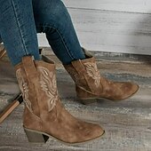 olcso Cowboy és nyugati csizma-női western cowboy csizma hímzett dizájnnal - kényelmes lábszárközépig érő csizma vidéki rendezvényekre és mindennapi viseletre