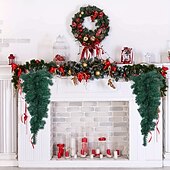 お買い得  リース、ガーランド、スワッグ-1pc クリスマスティアドロップ盗品人工松の盗品メールボックス盗品フロントドアティアドロップリース休日クリスマス装飾 90 センチメートル
