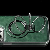 cheap iPhone Cases-Phone Case For iPhone 16 15 14 Pro Max Plus 13 12 Pro Max Back Cover Magnetic Adsorption with Stand Holder Magnetic Full Body Protective Retro TPU PU Leather