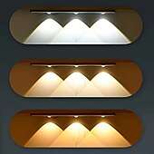 ieftine lumina dulapului-lumină de noapte cu led senzor de mișcare automată lumină led reîncărcabilă prin usb 3 culori reglare 20/30/40 cm 2/3 led pentru dulap de bucătărie iluminat canal scară
