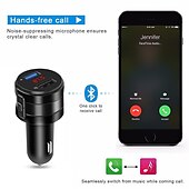 cheap Bluetooth Car Kit/Hands-free-Wireless Bluetooth 5.0 Car FM Transmitter MP3 Music Player AUX Radio Adapter Dual USB Charger Handsfree Car Kits
