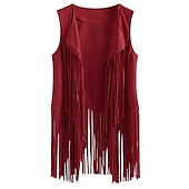 billige Topper-Retro / vintage 1970erne Semsket vest Ermeløs Hippie Dusk Ensfarget Dame Fest / aften Pride-parade Pride måned Voksne Topp