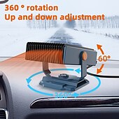 זול ציוד חימום לרכב-תנור חימום לרכב 2 ב-1 12v 150w נייד חזק חשמלי מחמם חשמלי 360 מעלות סיבוב מפשיר שמשות לרכב לאביזרי רכב לרכב