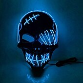 olcso Halloween kellékvilágítás-halloween izzó maszk led világít csontváz kalóz maszk halloween maszk fesztiválra cosplay halloween kellékek karneváli ajándékok