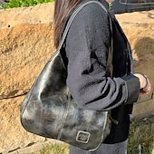 economico Borsette e borse tote-borsa tote grande in similpelle marrone da donna | borsa a tracolla casual con interno spazioso per l&#039;uso quotidiano - design alla moda e resistente