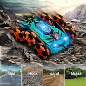 お買い得  rc車-2.4グラムリモコン6輪スタントリモコンカーは、おもちゃの車の照明音楽変形車のドリフトとローリングを自動的にデモンストレーションできます