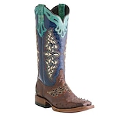 cheap Cowboy &amp; Western Boots-Women&#039;s Pink and Black Faux Leather Western Cowboy Boots with Intricate Embroidery - Knee-High Rodeo Boots for Country and Festival Wear