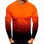 cheap Basic T shirts-Men&#039;s T Shirt Tee Top Long Sleeve Shirt Long Sleeve Crew Neck Spring &amp;  Fall Color Block Fashion Designer Basic Vacation Street Going out Black White Red Top Tee for Men