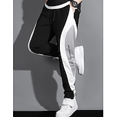 economico Pantaloni della tuta-Per uomo Pantaloni della tuta Jogging Pantaloni Tasche A cordoncino Vita elastica Liscio Comfort Traspirante Esterno Giornaliero Per uscire Di tendenza Informale Nero Bianco