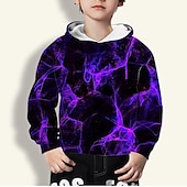 economico Visione 3D e Geometria del Ragazzo-Boys 3D Optical Illusion Hoodie Long Sleeve 3D Print Spring Fall Active Basic Kids 2-8 Years Outdoor Daily