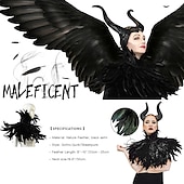 levne Příslušenství a další-Punk a gotika Viktoria Tarzı Přehozy přes ramena Peří pláštěnka Čerodějnice Zlý Dámské Fantazie Valpuržina noc předvečer Všech svatých Karneval Výkon Párty Dospělé Šátek Celý rok