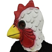 お買い得  ハロウィン 2024-動物緑の魚ヘッドカバーオランウータン馬頭象オンドリヘッドカバー豚頭ヒョウトラキツネマスクラテックスコスプレ用